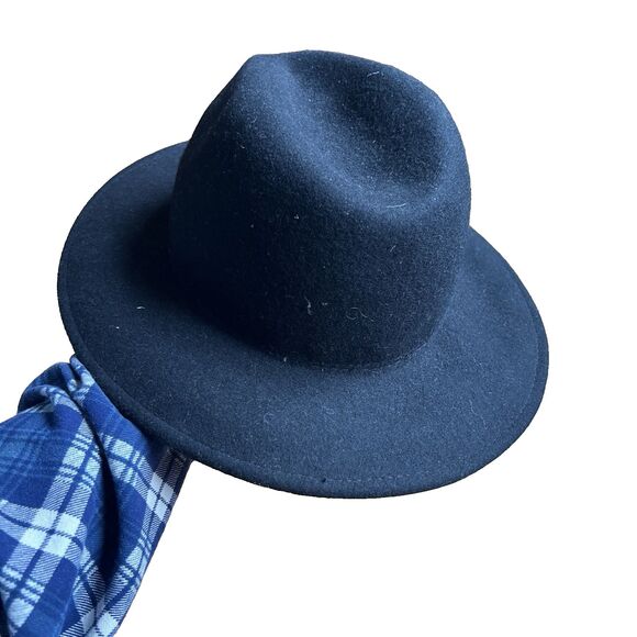 Black Fedora Geometric Pattern Lining Chic Classic - Picture 2 of 6